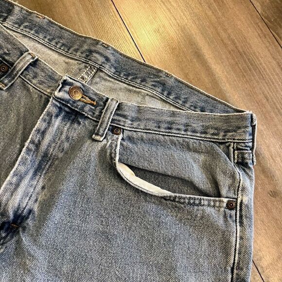 Wrangler Medium Light Wash Y2K Denim Cargo Shorts‎ Men 36 - Picture 2 of 5